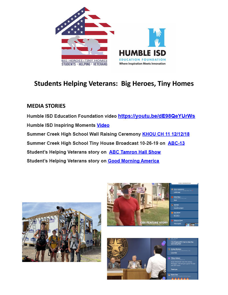 Students Helping Veterans: Big Heroes, Tiny Homes